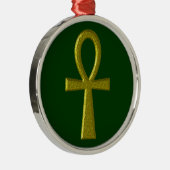 Fancy Gold Ankh Premium Ronde Ornament (Rechts)