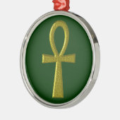 Fancy Gold Ankh Premium Ronde Ornament (Links)