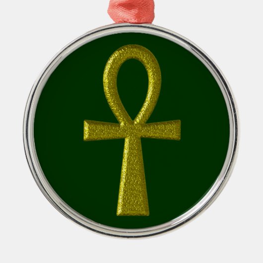 Fancy Gold Ankh Premium Ronde Ornament (Voorkant)