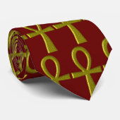 Fancy Gold Ankh Stropdas 2 (Opgerold)