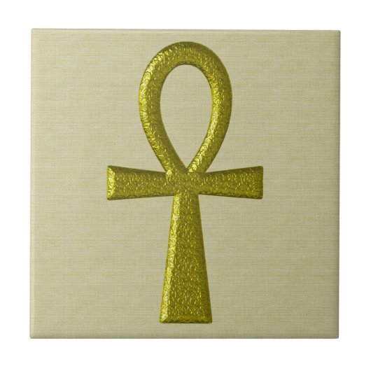 Fancy Gold Ankh-Tegel Tegeltje (Voorkant)