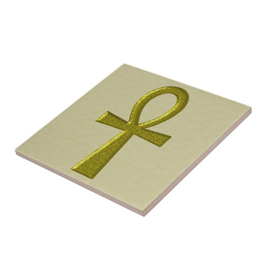 Fancy Gold Ankh-Tegel Tegeltje (Zijkant)