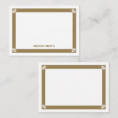 Fancy Gold Border Persoonlijke flatnote-kaarten Notitiekaartje (Voorkant / Achterkant)
