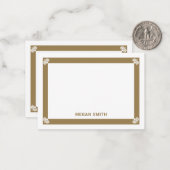 Fancy Gold Border Persoonlijke flatnote-kaarten Notitiekaartje (Voorkant / Achterkant in situ)