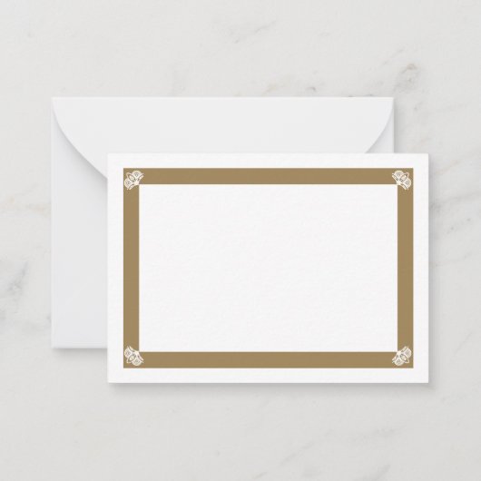 Fancy Gold Border Persoonlijke flatnote-kaarten Notitiekaartje (Achterkant)