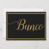 Fancy Gold Bunco Dice Game Invite Kaart (Voorkant)