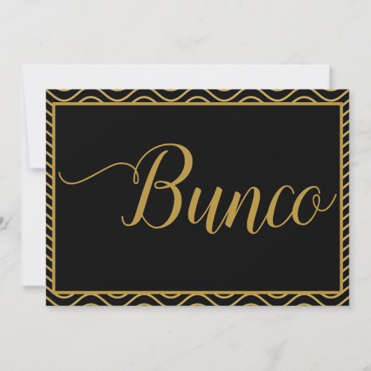 Fancy Gold Bunco Dice Game Invite Kaart (Voorkant)