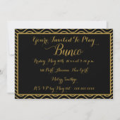 Fancy Gold Bunco Dice Game Invite Kaart (Achterkant)