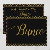 Fancy Gold Bunco Dice Game Invite Kaart (Voorkant / Achterkant)