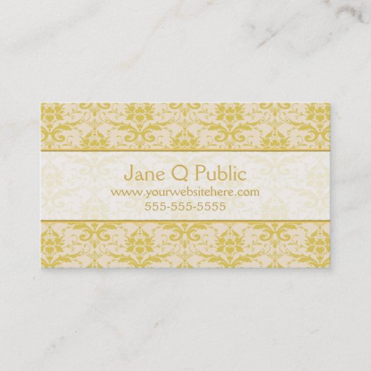 Fancy Gold Damask Visitekaartje (Voorkant)