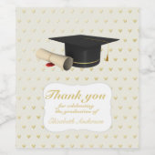 Fancy Gold Foil gradup Cap gradatie Hartelijk dank Wijn Etiket (Enkel label)