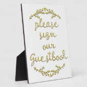 Fancy Gold Glitter Guestbook-teken Fotoplaat (Zijkant)