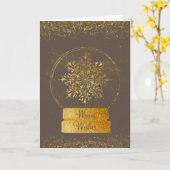 Fancy Gold Glitter Snowflake Wereldbol Kerstmis Kaart (Gele Bloem)