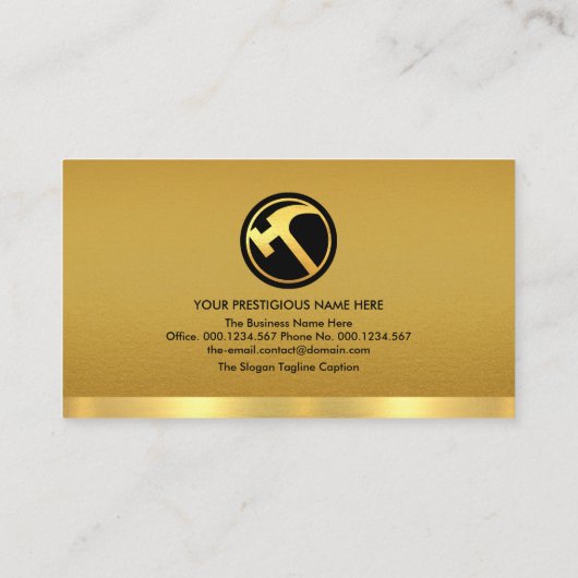 Fancy Gold Handyman Construction Tools Removing Visitekaartje (Achterkant)