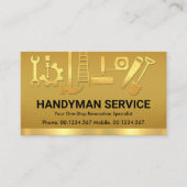 Fancy Gold Handyman Construction Tools Removing Visitekaartje (Voorkant)