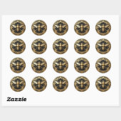 Fancy Gold Honey Bee Ronde Sticker (Vel)