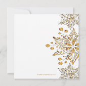 Fancy Gold Jewel Snowflakes Holiday Party Kaart (Achterkant)