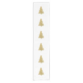 Fancy Gold Kerstboom Klassieke Retro Holiday Korte Tafelloper (Voorkant)