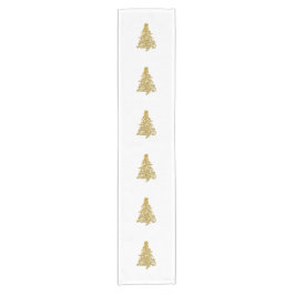 Fancy Gold Kerstboom Klassieke Retro Holiday Korte Tafelloper
