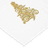 Fancy Gold Kerstboom Klassieke Retro Holiday Korte Tafelloper (Hoek)