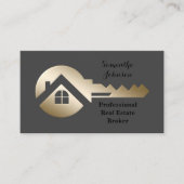 Fancy Gold Key Real Estate Broker Visitekaartje (Voorkant)