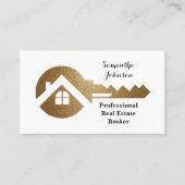 Fancy Gold Key Real Estate Broker Visitekaartje (Voorkant)