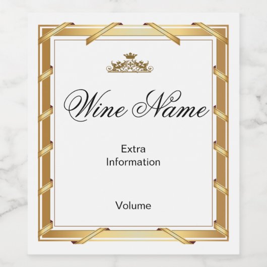 Fancy Gold Leaf Wine Label Wijn Etiket (Enkel label)
