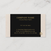 Fancy Gold Letter D-monogram op zwart en linnen Visitekaartje (Achterkant)