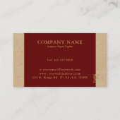 Fancy Gold Letter F-monogram op rood en karton Visitekaartje (Achterkant)