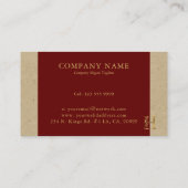 Fancy Gold Letter H-monogram op rood en karton Visitekaartje (Achterkant)