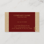 Fancy Gold Letter K-monogram op rood en karton Visitekaartje (Achterkant)