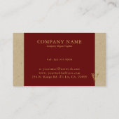 Fancy Gold Letter/Monogram op rood en karton Visitekaartje (Achterkant)