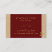 Fancy Gold Letter of Monogram op rood en karton Visitekaartje (Achterkant)