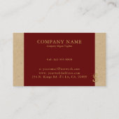 Fancy Gold Letter S-monogram op rood en karton Visitekaartje (Achterkant)