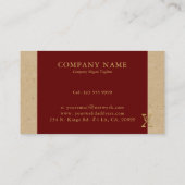 Fancy Gold Letter X-monogram op rood en karton Visitekaartje (Achterkant)