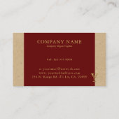 Fancy Gold Letter Y op rode en beige linnen Visitekaartje (Achterkant)