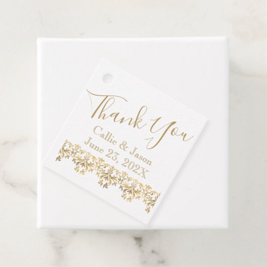 Fancy Gold Lettering Hartelijk dank Bedankjes Labels (In situ)