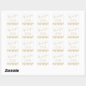 Fancy Gold Lettering Hartelijk dank Vierkante Sticker (Vel)