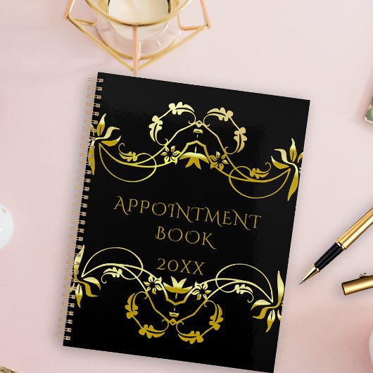 Fancy Gold  Lijst op zwart Benoemingboek Planner