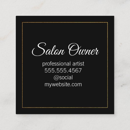 Fancy Gold Lux Vierkante Visitekaartje (Achterkant)