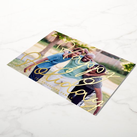 Fancy GOLD Prettige feestdagen Sjabloon kerstfoto (Gedraaid)