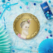 Fancy Gold Princess Baby shower Papieren Bordje (Feest)