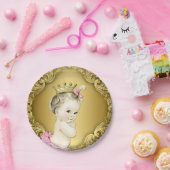 Fancy Gold Princess Baby shower Papieren Bordje (Feest)