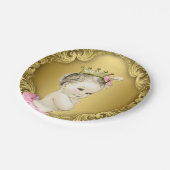 Fancy Gold Princess Baby shower Papieren Bordje (Gekanteld)