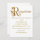 Fancy Gold R Wedding Receptie Enclosure Kaart (Voorkant / Achterkant)