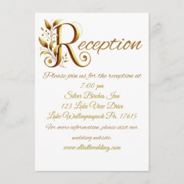 Fancy Gold R Wedding Receptie Enclosure Kaart