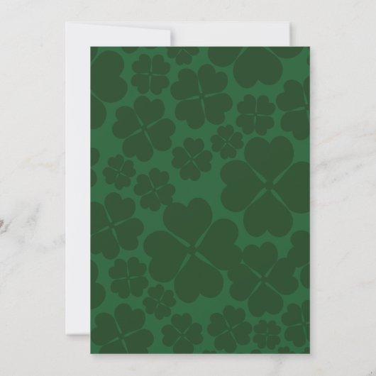 Fancy Gold Shamrock St. Patrick's Party Invitation Kaart (Achterkant)