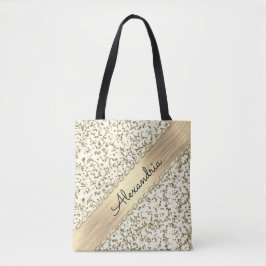 Fancy Gold Shimmery Marble Tote Bag