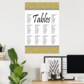 Fancy Gold Silver Glitter Design Separkgrafiek Poster (Thuiskantoor)