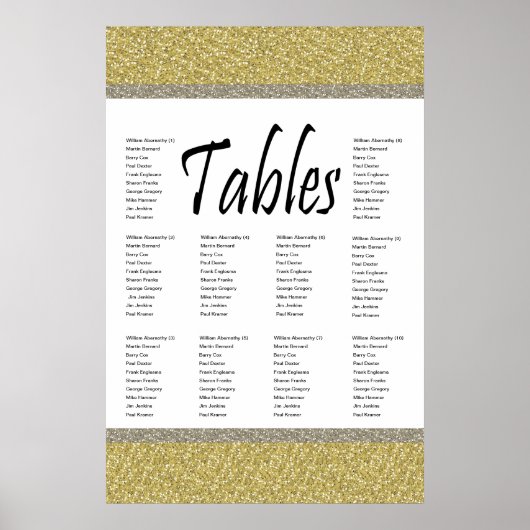 Fancy Gold Silver Glitter Design Separkgrafiek Poster (Voorkant)